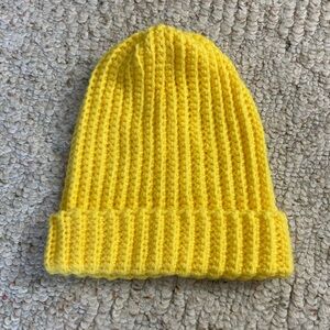 Yellow Crochet Beanie